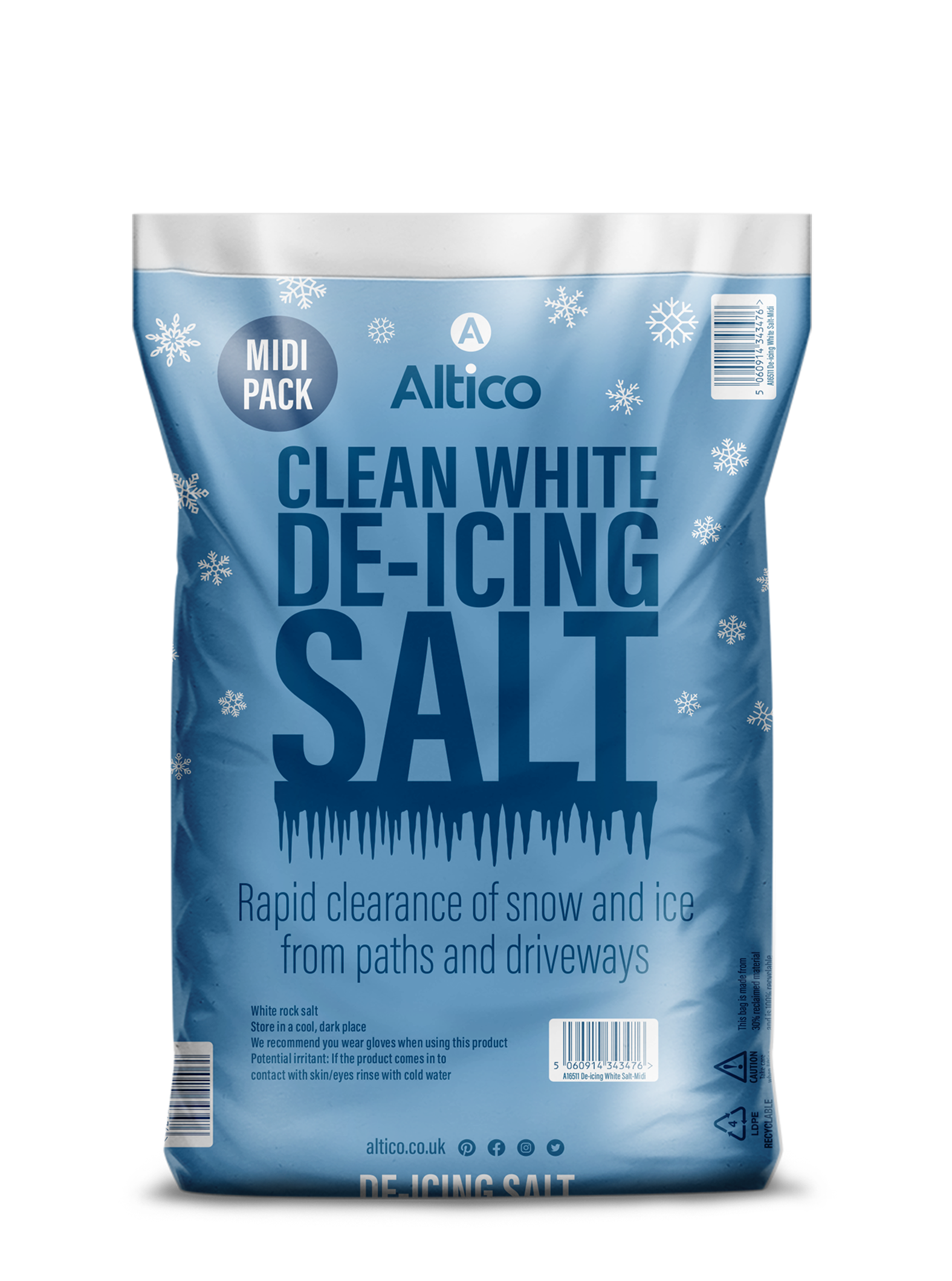 Clean White De-Icing Salt Midi